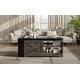preview thumbnail 7 of 10, Farmhouse Lift Top Coffee Table With Barn Doors, Wood Rectangle Center Table, With Large Hidden Storage Space