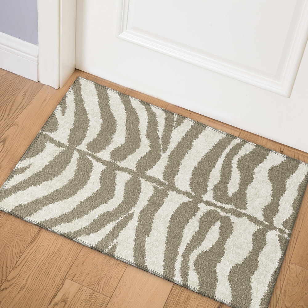 Addison Indoor/ Outdoor Safari Zebra Animal Print Washable Area Rug