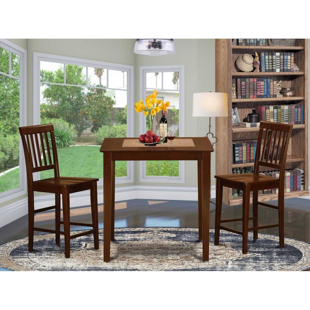 Counter Height Table Set - 3 Piece Pub Table & Stool Set - Modern Kitchen Dining Set