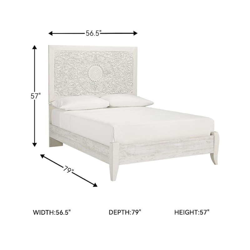 Paxberry Whitewash Panel Bed
