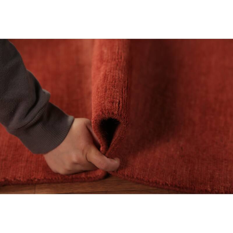 Modern Gabbeh Oriental Rug Hand-Knotted Wool Carpet - 5'0" x 6'6"