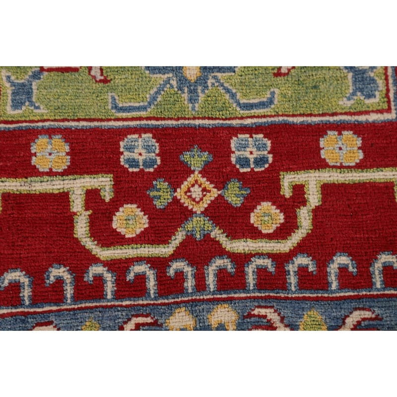 Red Traditional Kazak Oriental Area Rug Hand-Knotted Wool Carpet - 6'7" x 9'8"