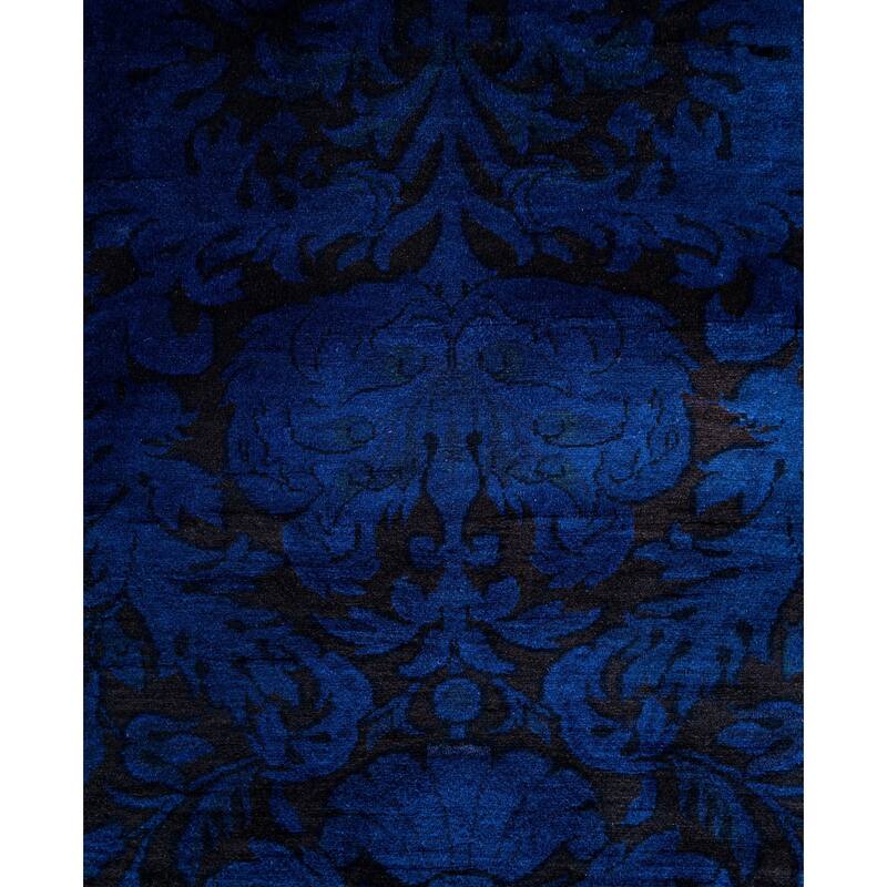 Overdyed One-of-a-Kind Hand-Knotted Runner Rug - Blue - 2' 7" x 8' 0"