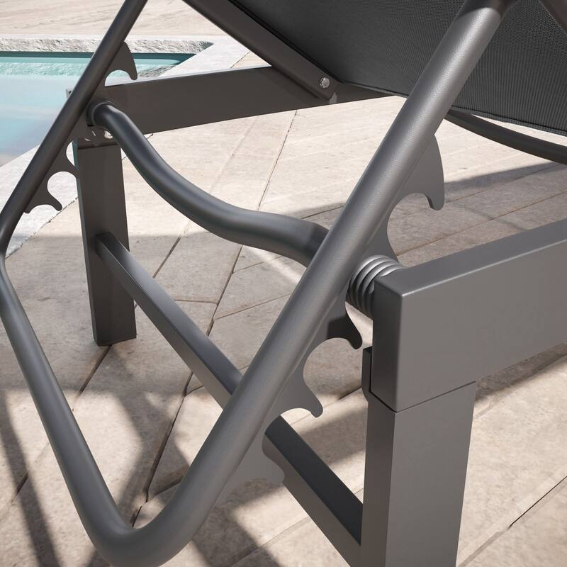 Pellebant Adjustable Aluminum Patio Chaise Lounge Chairs Outdoor (Set of 2)
