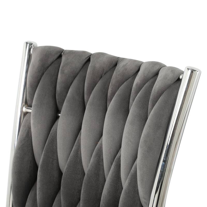 Modern Simple Velvet Dining Chair, Family Bedroom Stool Back Student Table Chair, Metal Chair Legs (Set Of 4)