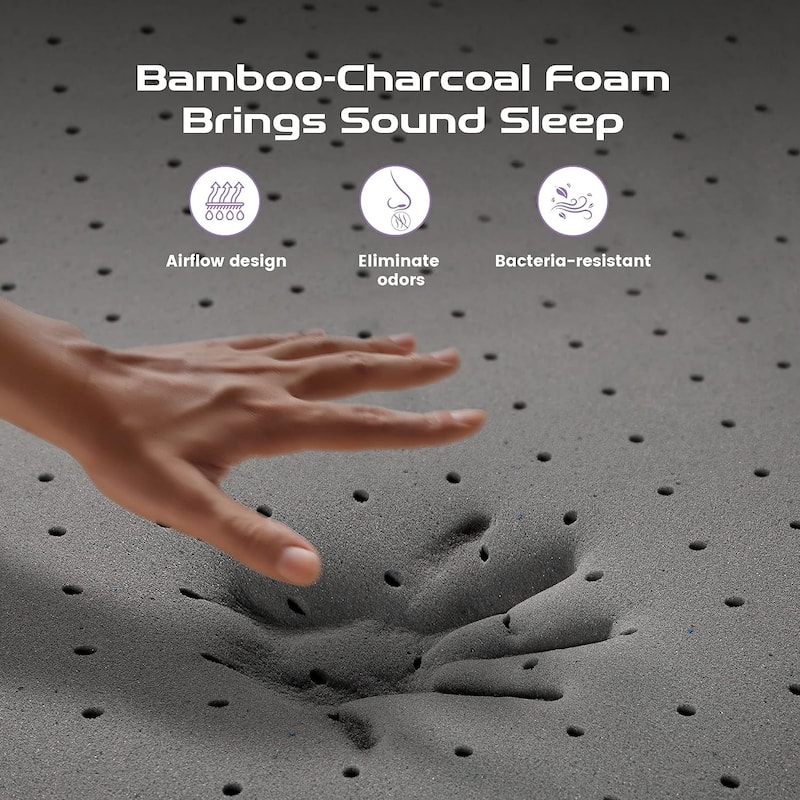 14 Inch Bamboo Charcoal Gel Memory Foam Mattress,Suitable for Adjustable bed