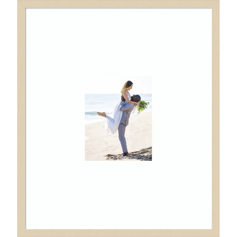 Svelte Clay Grey Framed Picture Frame, Photo Frame - 22x26 Matted White 8x10 - Svelte Natural