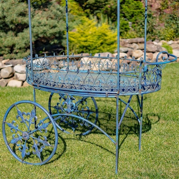 Parisian Inspired Flower Cart with Fleur-De-Lis Details - Bed Bath