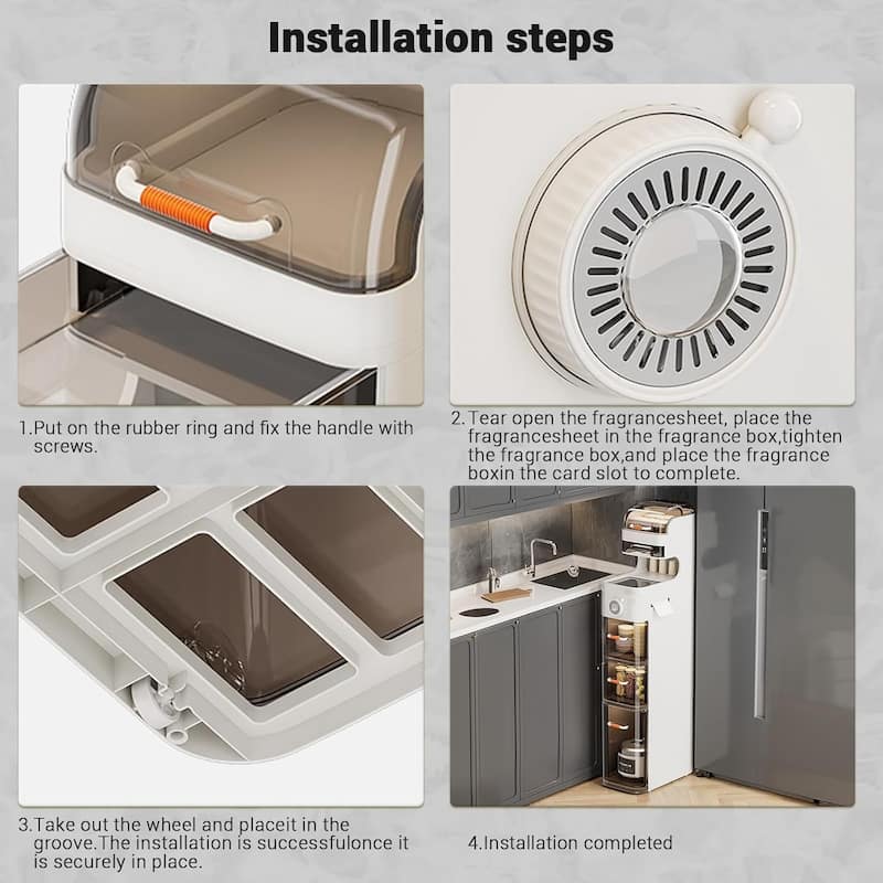 7-Tier Bathroom Storage Cabinet with Drawers and Toilet Paper Holder