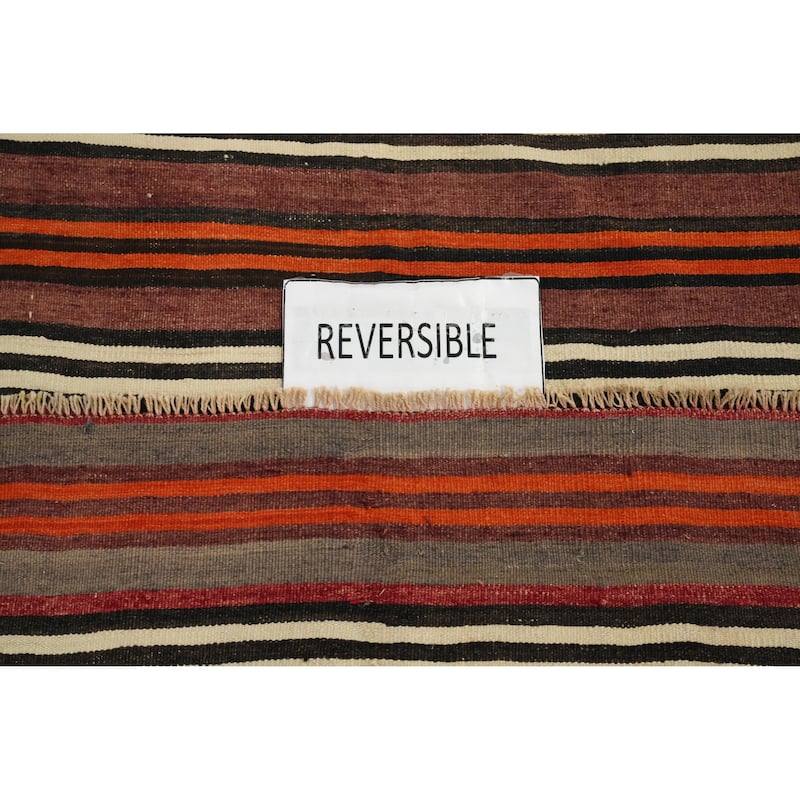 Hand Woven Oriental 100% Wool Carpet Southwestern Geometric Multi-Colored Kilim Area Rug - 9' 11'' X 5' 3''