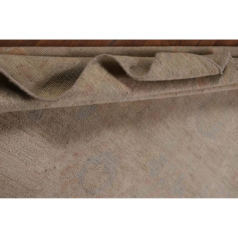 Vegetable Dye Oushak Area Rug Hand-Knotted Oriental Wool Carpet - 5'2"x 6'6"