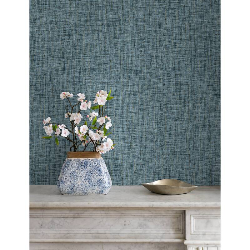 Advantage Glenburn Blue Woven Shimmer Wallpaper