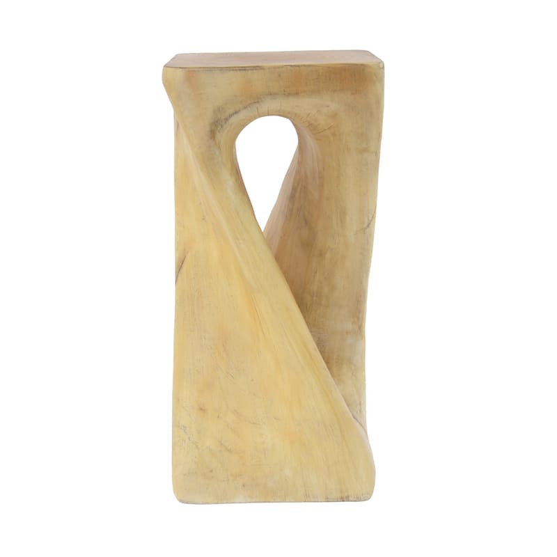 Twist Shape Side Table Lightweight Concrete End Table Decorative Accent Table, Garden Stool Table for Outdoor Indoor