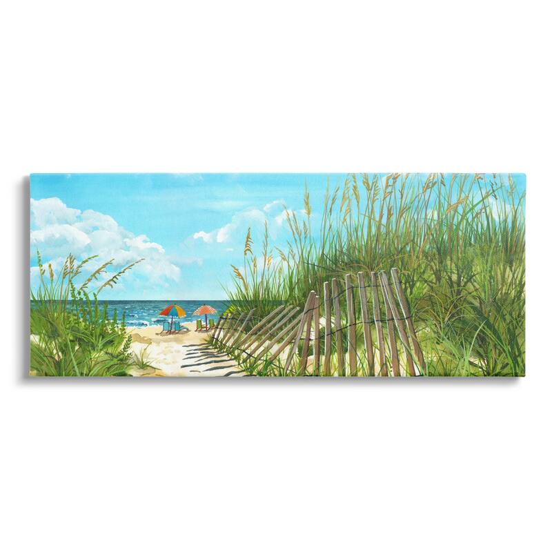 Stupell Sandy Beach Path Landscape Stretched Canvas Wall Art, Design by Erica Christopher - 48 x 20
