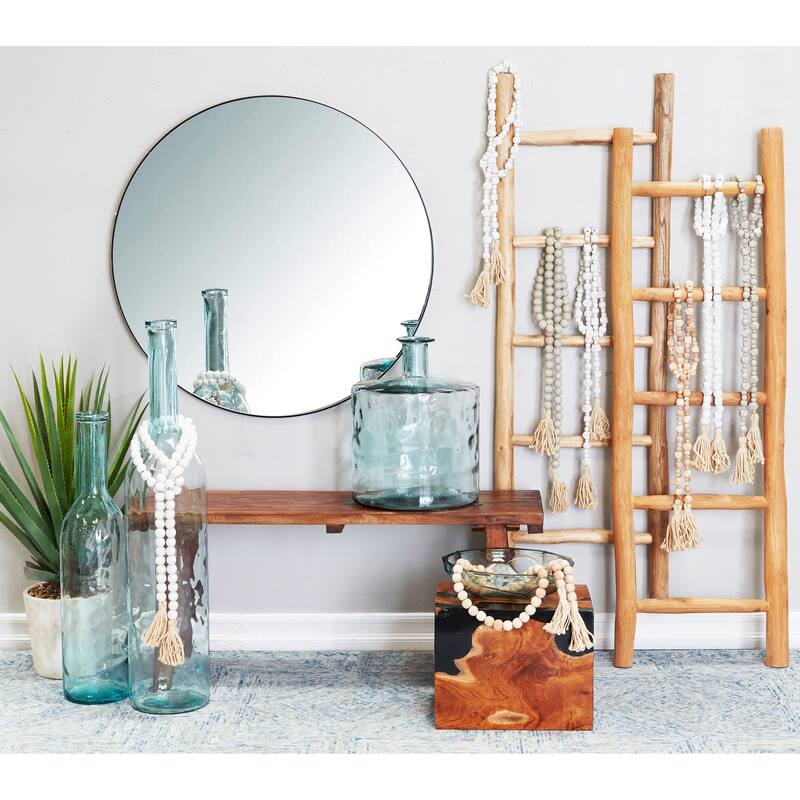 Brown Teak Wood Handmade 4 Rack Ladder