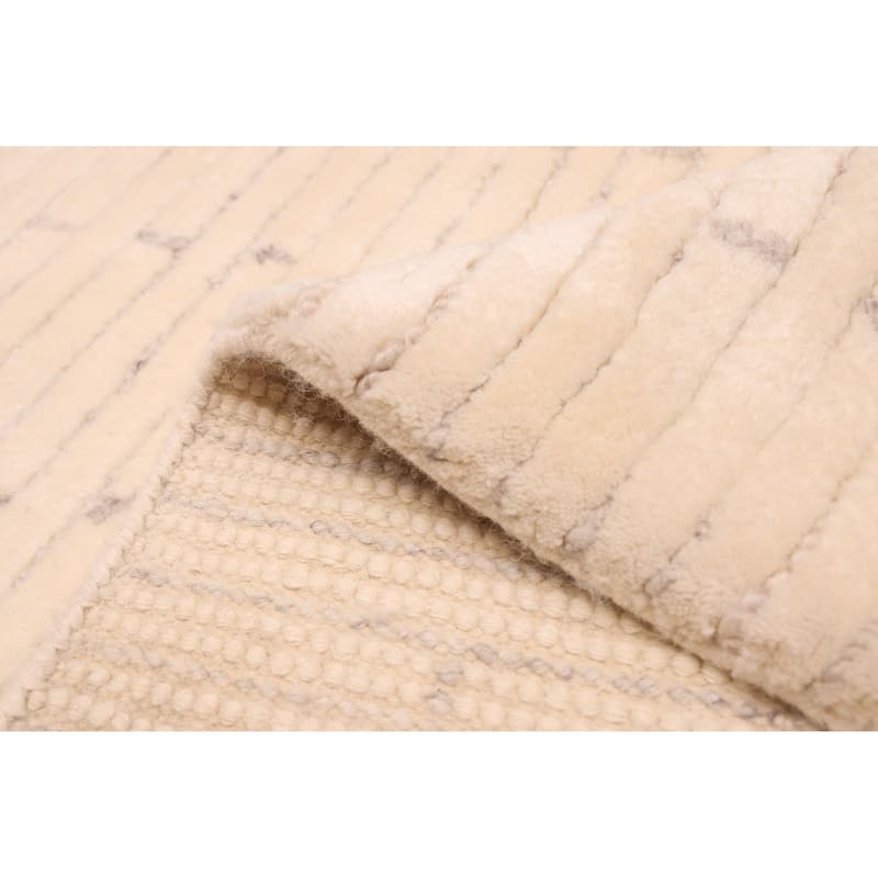 ECARPETGALLERY Hand-knotted Looma Cream Wool Rug - 8'0 x 9'10