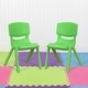 preview thumbnail 16 of 47, 2 Pack Plastic Stackable School Chair with 12"H Seat, Preschool Seating Green