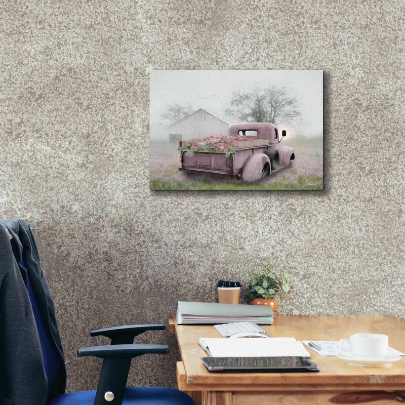 Epic Graffiti 'Pink Flower Truck' by Lori Deiter, Canvas Wall Art