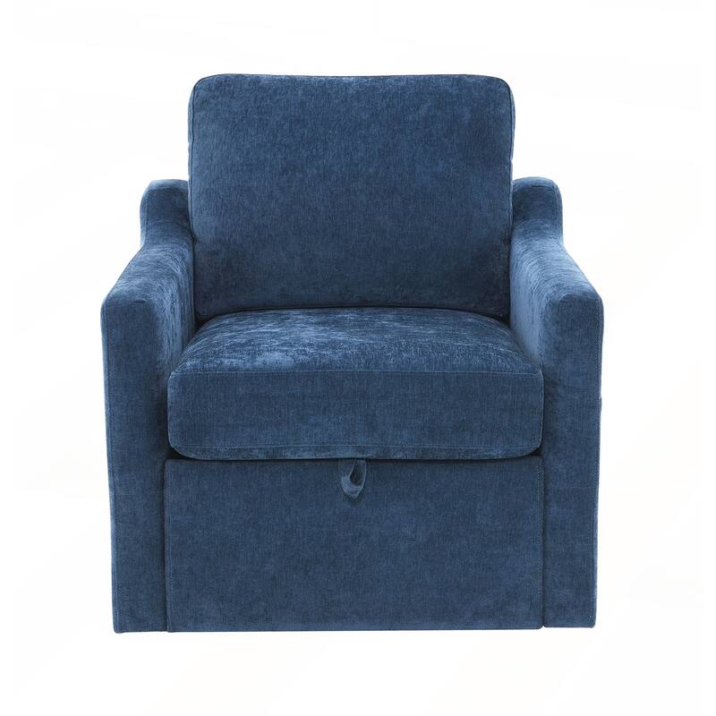 Swivel Arm Chair with Soft Chenille Fabric