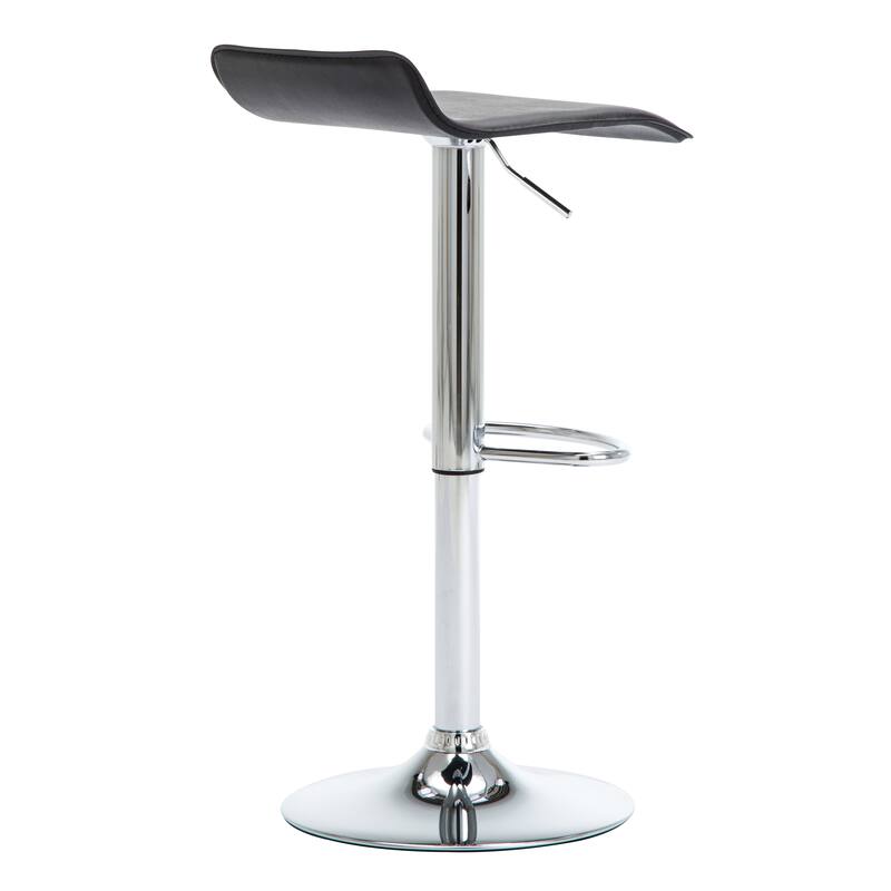 Faux Leather Upholstered Adjustable Barstools Airlift Counter Bar Pub Height Stools Set of 2