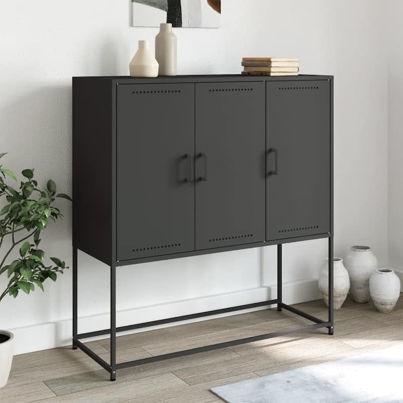 vidaXL Highboard Storage Side Cabinet Cupboard Living Room Furniture Steel - 39.6 x 39.6 x 42.1