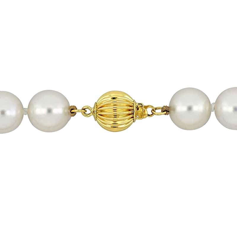 Miadora 9.5-10mm Cultured Japanese Akoya Pearl Strand Necklace in 14k Yellow Gold