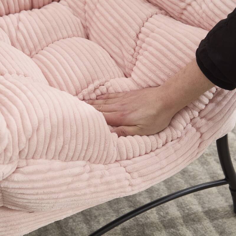 Modern Lounge Chair with Ottoman - Plush Reading Accent Chair with Footrest and Side Pocket