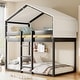 preview thumbnail 2 of 7, Twin over Twin Wood Bunk Bed with Tent, Espresso