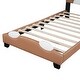 preview thumbnail 14 of 16, Upholstered Leather Platform Bed with Lion-Shaped Headboard