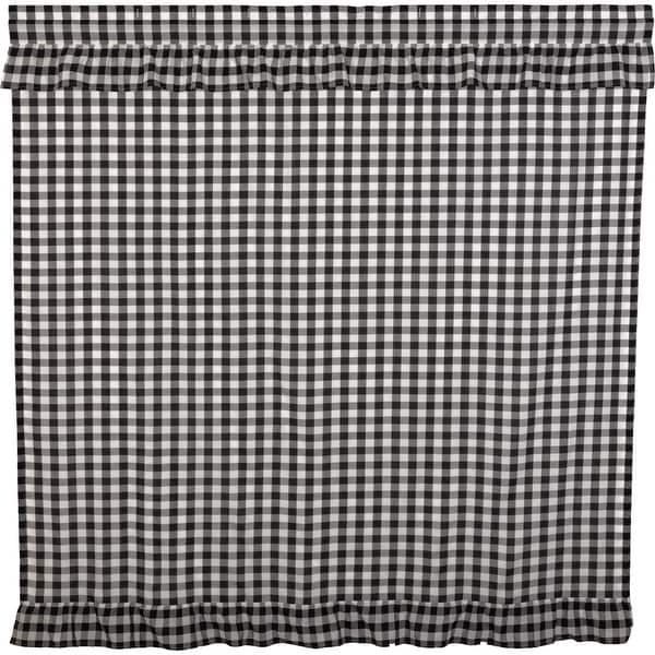 Shop Annie Buffalo Check Ruffled Shower Curtain On Sale Overstock 26275549 Country Black Soft White