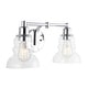 preview thumbnail 30 of 67, Modernist Vintage Metal/Glass Industrial Rustic LED Vanity, by JONATHAN Y 2-Light - Chrome