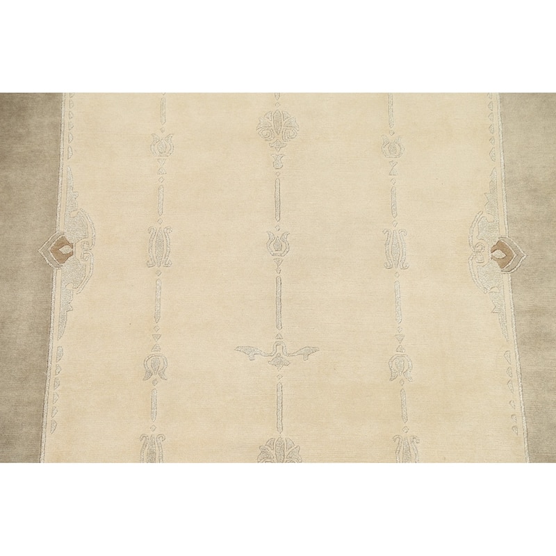 Nepalese Vegetable Dye Oriental Area Rug Wool Hand-knotted Carpet - 6'1" x 9'0"