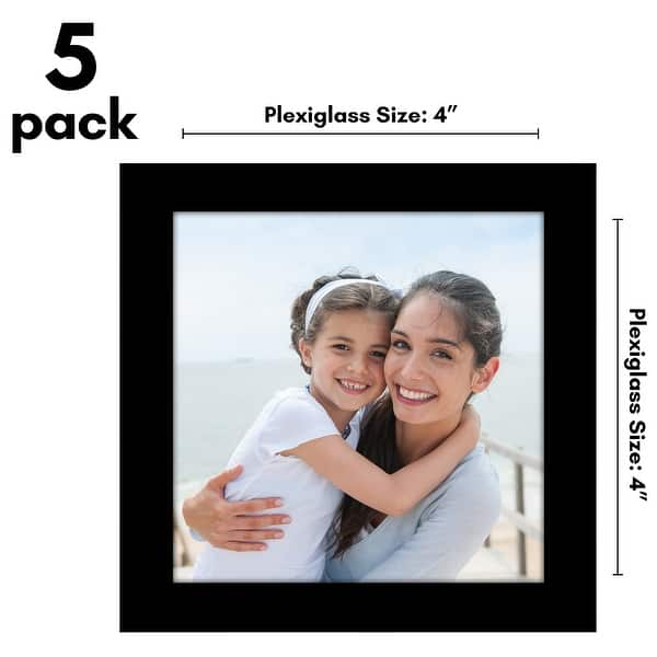 dimension image slide 2 of 22, Americanflat 5 Pack of Picture Frames with Mat - Plexiglass Cover