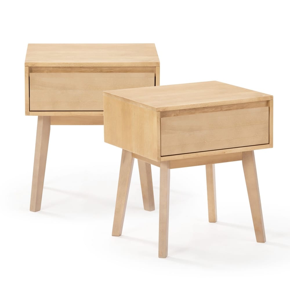 Max and Lily Scandinavian 1 -Drawer Nightstand - Set of 2