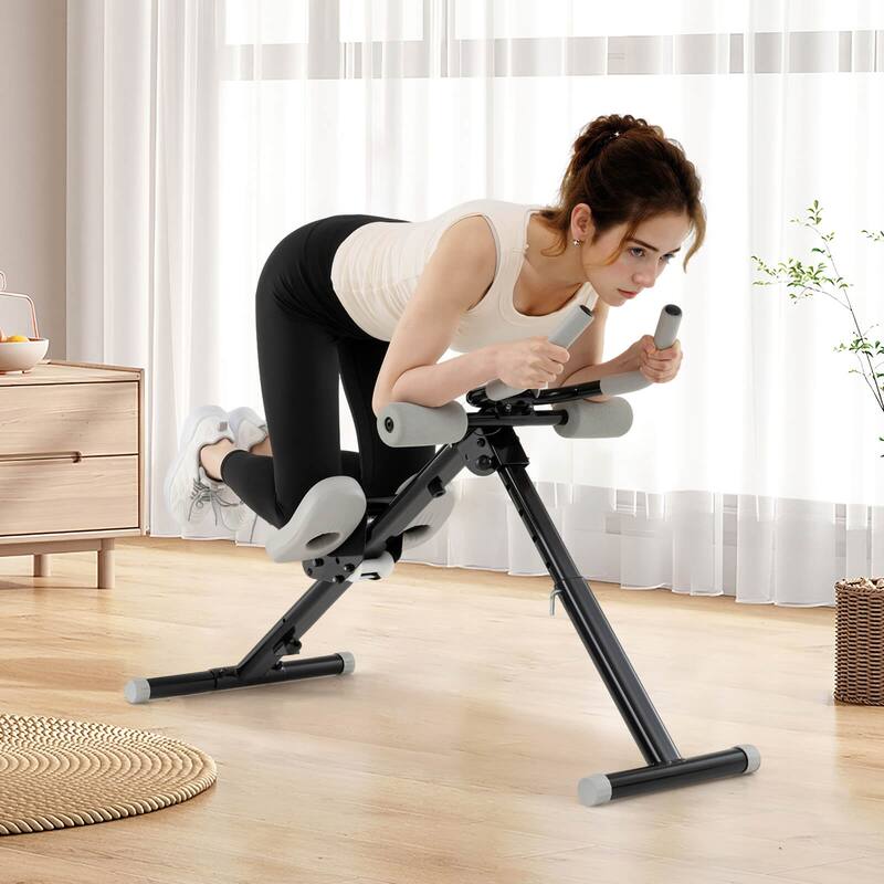Goplus Adjustable Abdominal Trainer with Elbow Support Knee Protection