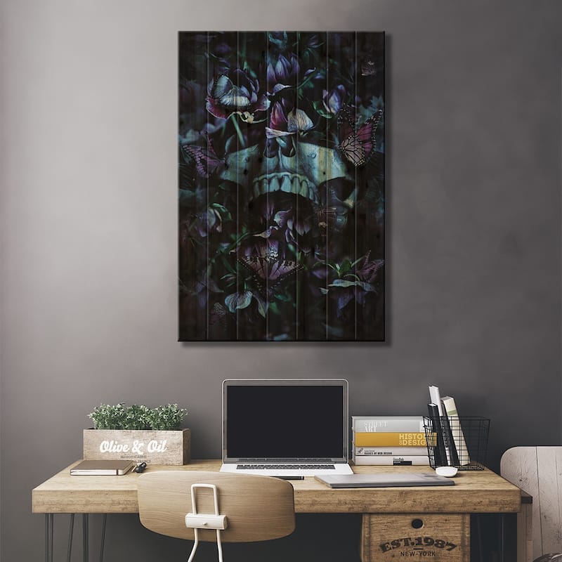 Blossom Death Print On Wood by Nicebleed - Multi-Color