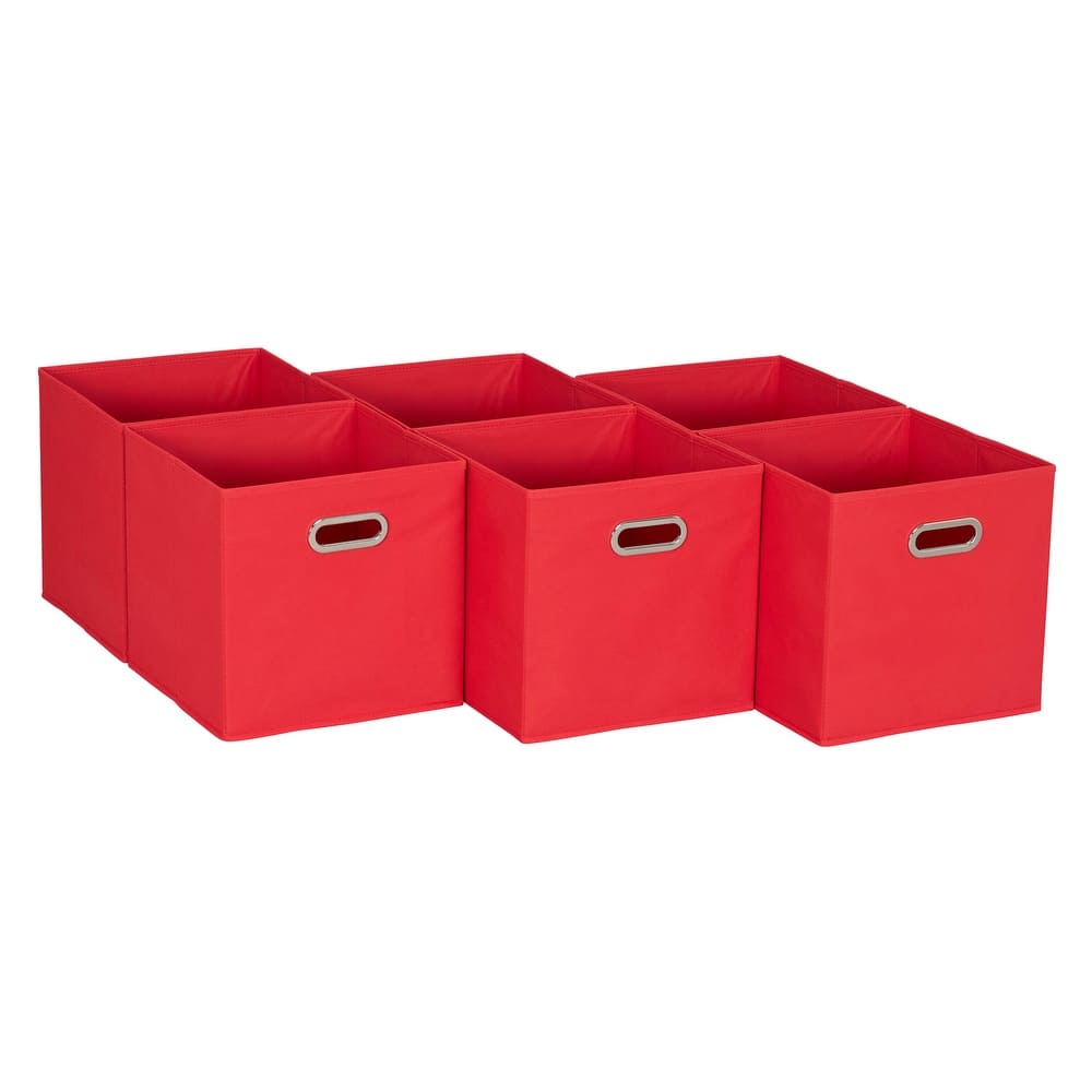Household Essentials Open Fabric Cube Storage Bins, Set of 6