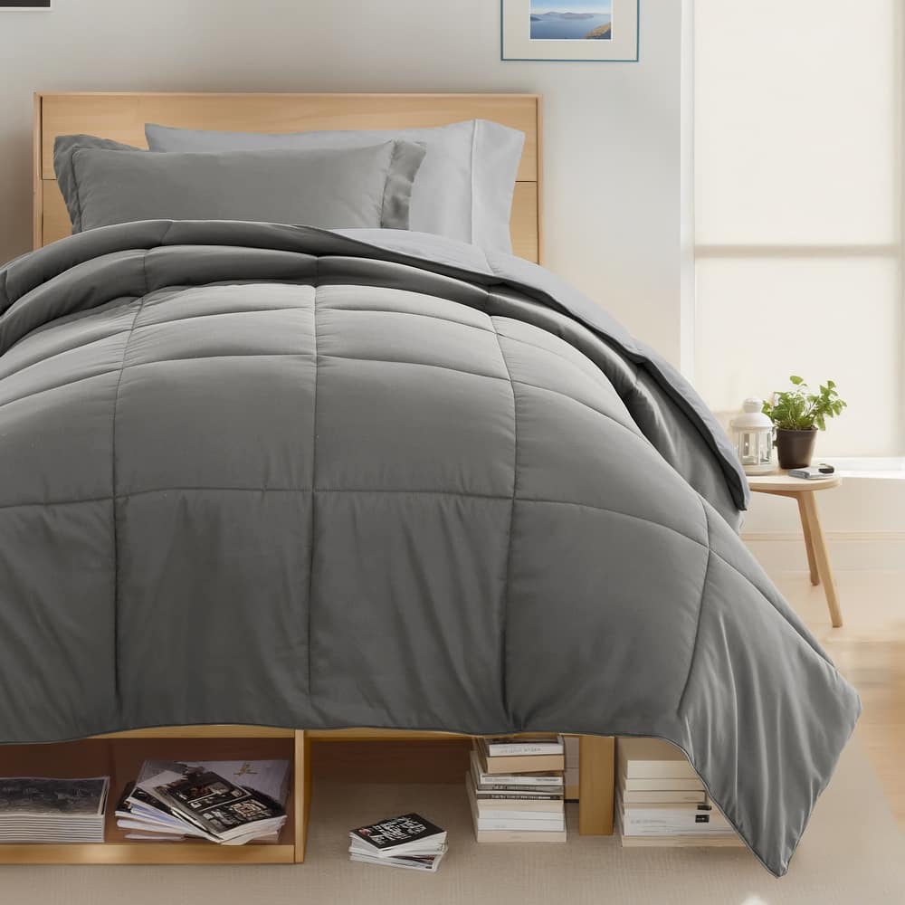 8pc Twin XL Solid Dorm Bedding Bundle