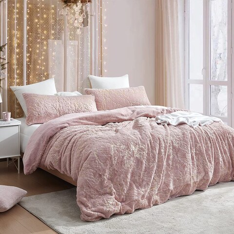 Golden Egg - Coma Inducer® Oversized Duvet Cover Set - Peachy Pink (with Gold Foil)