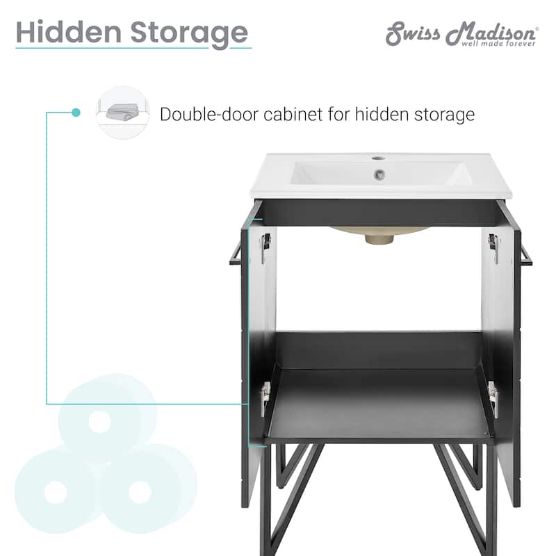 Annecy 24" Bathroom Vanity in Phantom Black