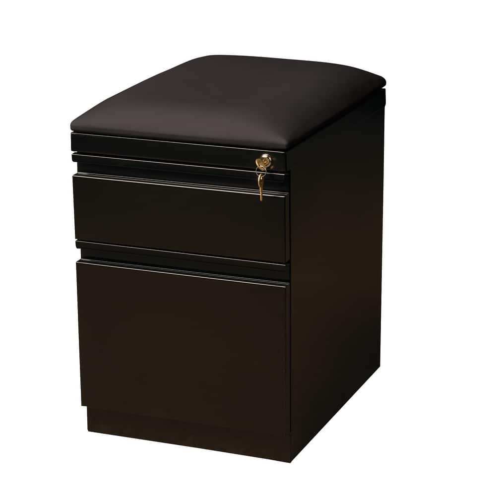 Hirsh 20" D Mobile Pedestal Box File Cabinet with Seat Cushion,White