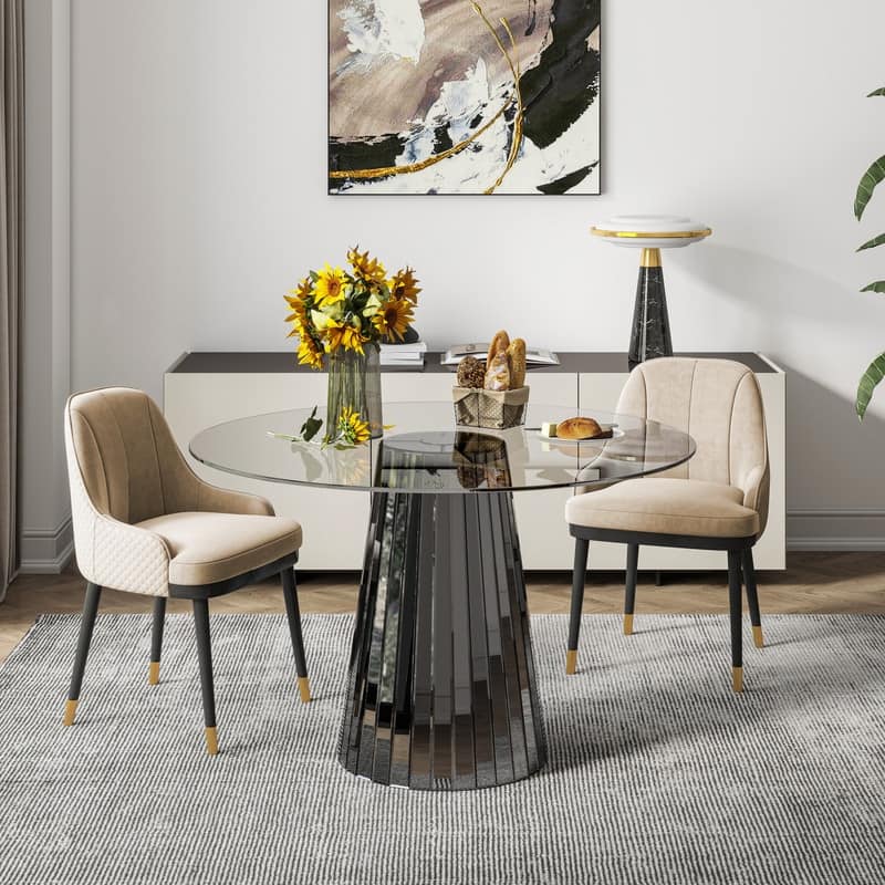 Clear Glass Top Dining Table