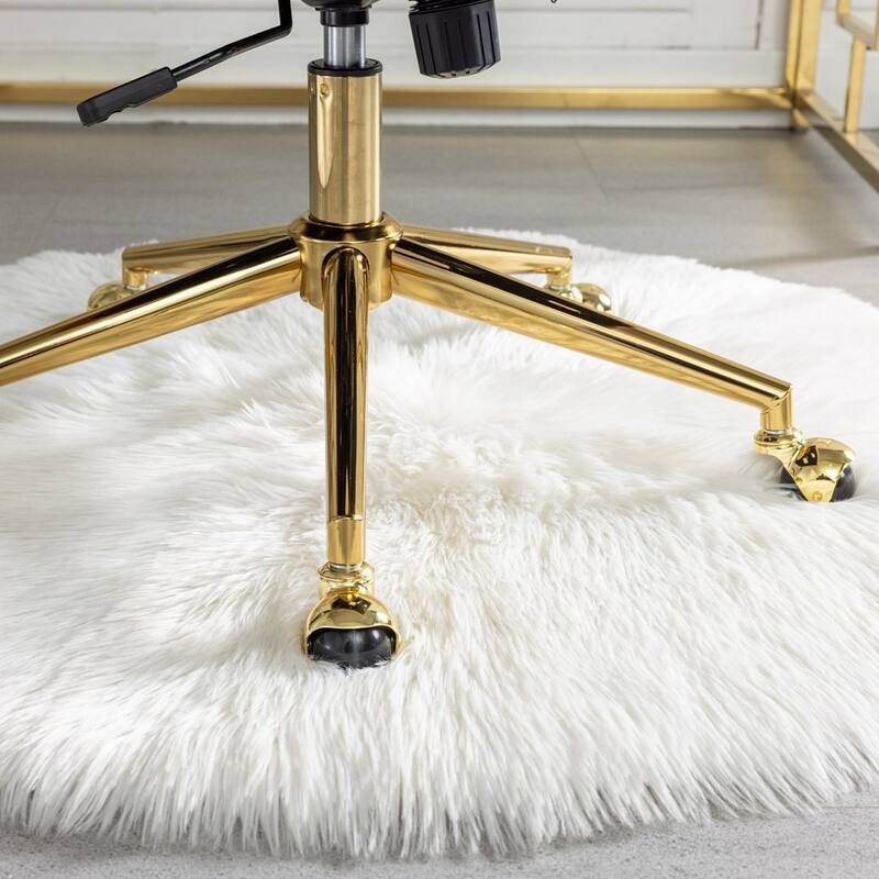 Office Chair with Wheels, Adjustable Height, Velvet Upholstered Tufted Button Computer Desk Chair Swivel