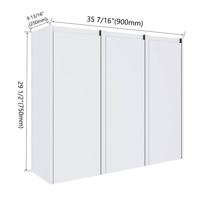 Beingnext 12"/36" Wall Mounted Bathroom Side Cabinet With Soft Close Door And Shelf
