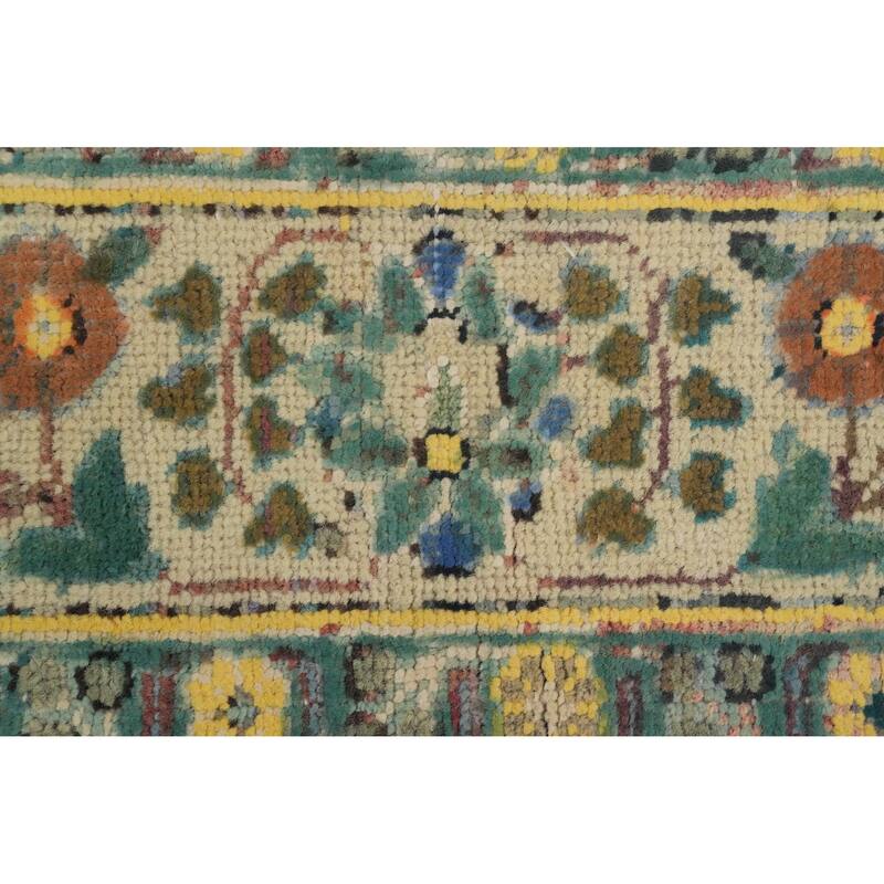Hand Knotted Oriental 100% Wool Carpet Traditional Floral Oranges & Rust Tabriz Area Rug - 6' 4'' X 4' 6''