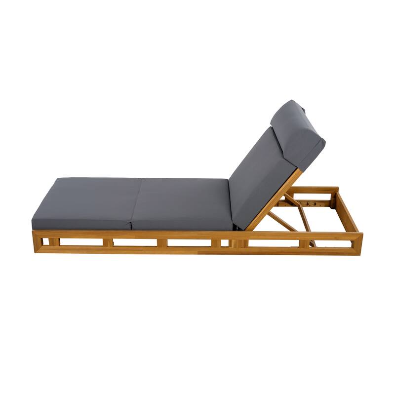 Outdoor Patio Chaise Lounge Chairs Adjustable Backrest Lounge Chairs with Water-repellent Cushions for Poolside Balcony Garden