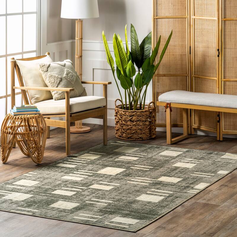 Nuloom Taja SpinClean Transitional Geometric Machine Washable Area Rug
