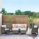 preview thumbnail 67 of 80, Ovios 5-piece Outdoor High-back Wicker Sectional Set