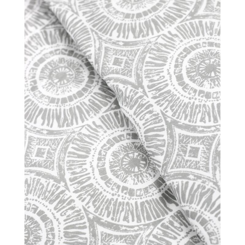 Melange Pick Gray Printed Cotton Collection 400 Thread Count Sheet Set