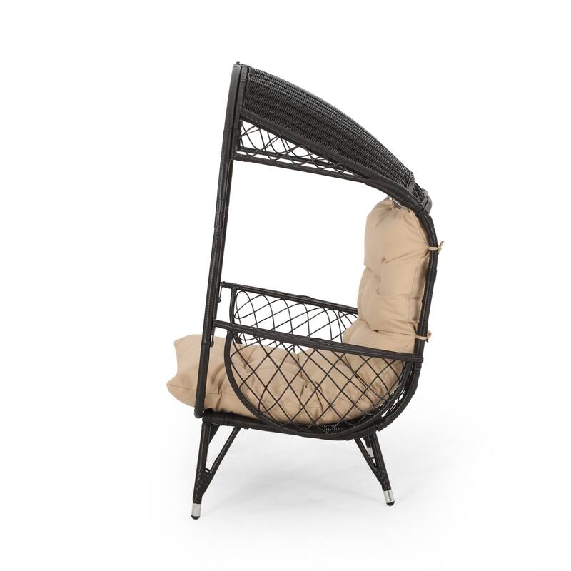 Malia Outdoor Cushioned Wicker Basket Chair by Christopher Knight Home